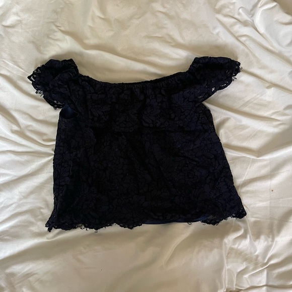 Blue Flutter Sleeve Ruffled Blouse - Picture 5 of 16